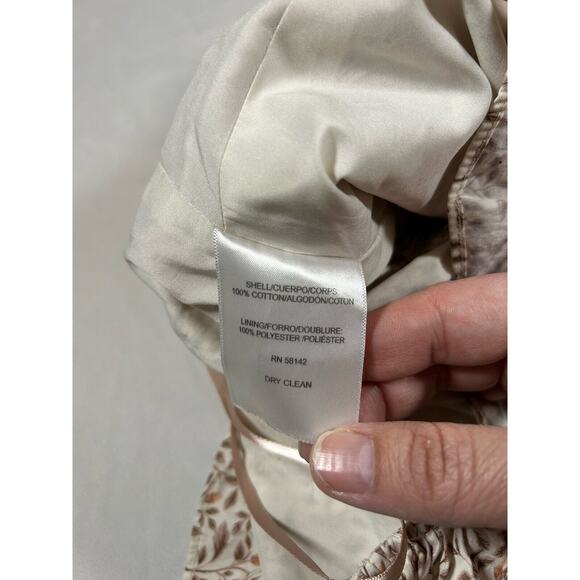 Gal Meets Glam Ditsy Floral Cropped Jumpsuit Womens Size 4 Tan Boho Spring - Picture 10 of 14